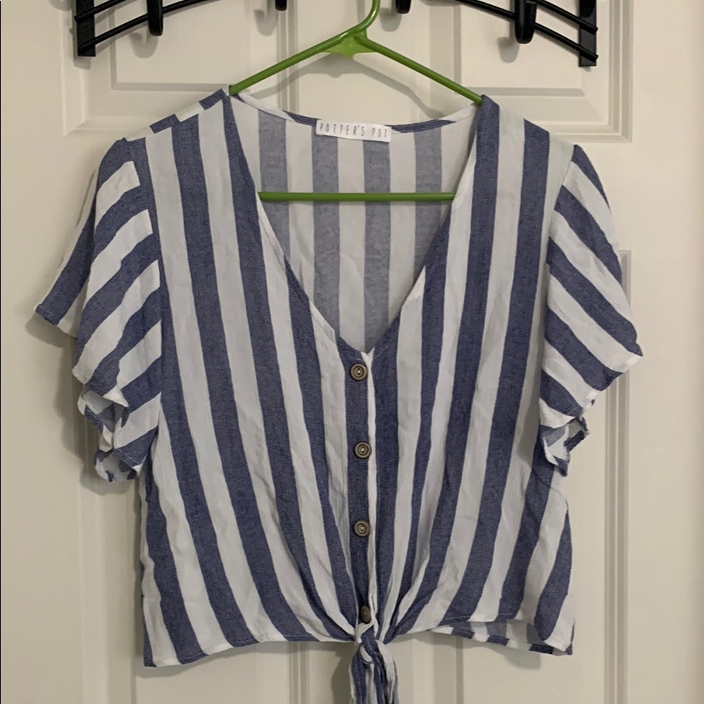 Pretty - Blue and White Striped Top